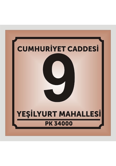 Kapı Ve Daire Numarası 10cmx10cm Aliminyum Metal Levhaya Baskı