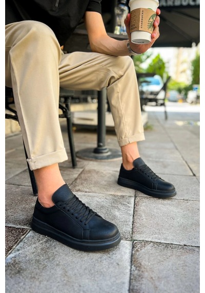 Chekich Ch979 - Santoni Crt Spor Erkek Ayakkabı Sıyah Siyah