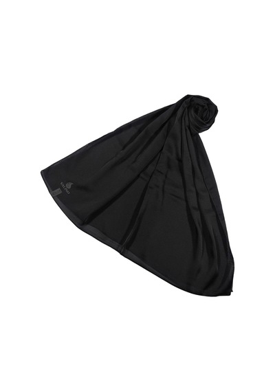 Mim Eşarp Mısırlı Eşarpları Düz Renk Vual Twill Şal Siyah