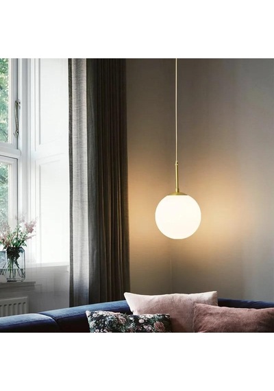Rsylight Rustik Dekoratif Metal Modern Eskitme Kaplama Opal Camlı Tekli Avize Eskitme