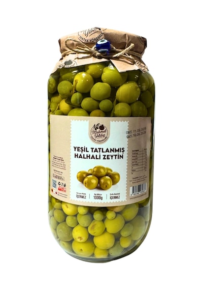 Yeşil Tatlanmış Halhali Zeytin 1kg