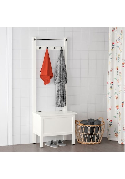 Havluluk Ve Bank, Beyaz, 64x37x173 Cm Beyaz Havluluk Ve Bank, Beyaz, 64x37x173 Cm Beyaz