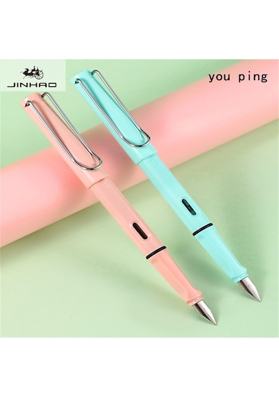 Jinhao Dolma Kalem Sert Mika Gövde F Uç Pastel Toz Pembe