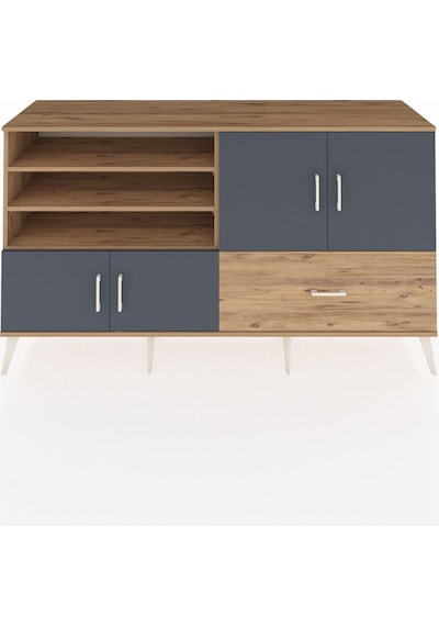 Hyperion Konsol 5 Raflı Tek Çekmeceli 4 Kapaklı 176x44x99 Çam-ant Çam-antrasit/çam Hyperion Konsol 5 Raflı Tek Çekmeceli 4 Kapaklı 176x44x99 Çam-ant Çam-antrasit/çam