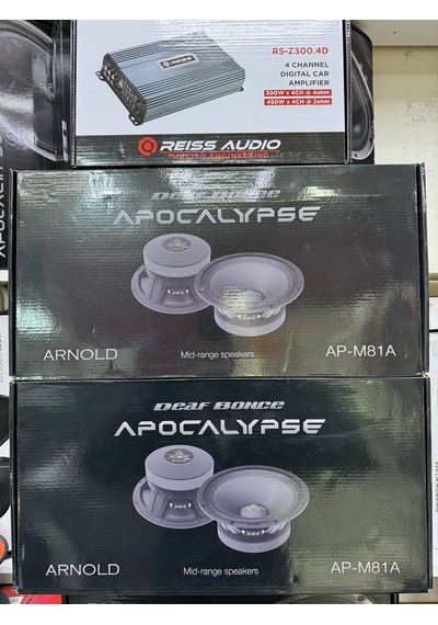 Apocalpyse Ap-81a Üclü Paket 20cm İki Takım Midrange 600wat Rs-z300.4d 4 Kanallı 4x300rms Anfi