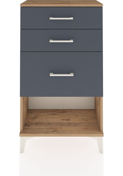 Arges Komodin 3 Çekmeceli 60x30x106 Çam-antrasit Atlas Çam