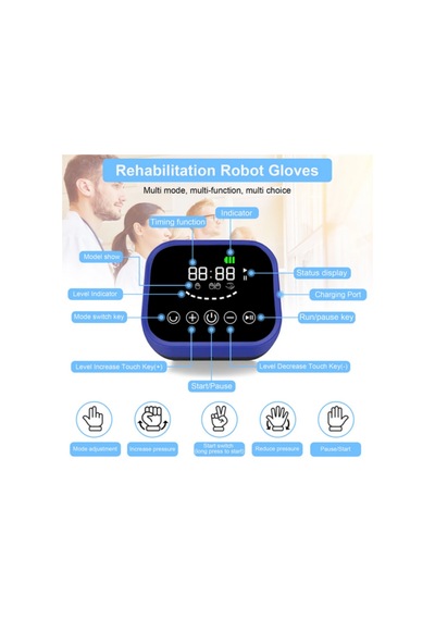 Robotik Fizik Tedavi Eldiveni - El Ve Parmak Rehabilitasyon Robotu, İnme Ve Hemipleji Sonrası Egzersiz Aleti, Ev Tipi Akıllı Kas Güçlendirici Cihaz Mavi Robotik Fizik Tedavi Eldiveni - El Ve Parmak Rehabilitasyon Robotu, İnme Ve Hemipleji Sonrası Egzersiz Aleti, Ev Tipi Akıllı Kas Güçlendirici Cihaz Mavi