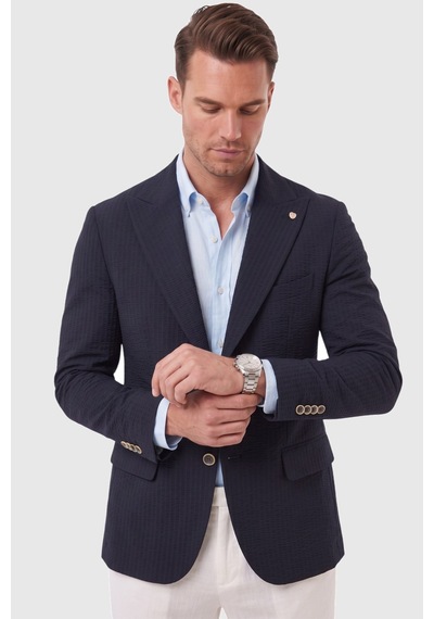 Rizzup Erkek Slim Fit Likralı Lacivert Blazer Ceket Gofre Dokulu Esnek Çift Düğmeli Spor Ceket 2600813 Rizzup Erkek Slim Fit Likralı Lacivert Blazer Ceket Gofre Dokulu Esnek Çift Düğmeli Spor Ceket 2600813