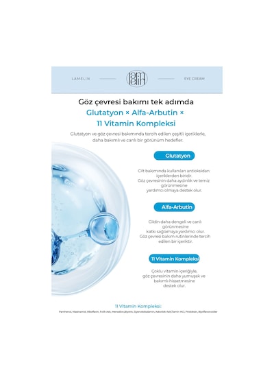Niacinamide & Glutatyon İçeren Dokunmatik Titreşim Başlıklı Göz Çevresi Kremi Glutathione Eye Cream