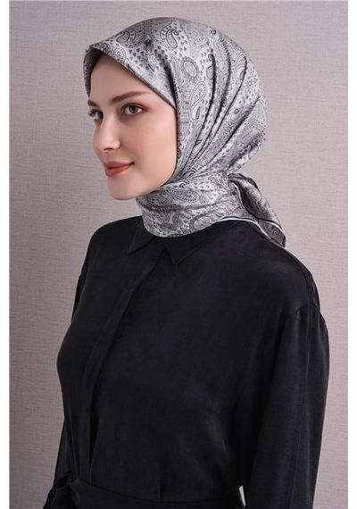 Armine İpek Eşarp 2027 Kış - 9631-55 Gri Twill