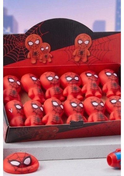 Spider-man Squishy Gerginlik Oyuncağı 12 Adet Stand Kutu Figür Seti Bx-316706