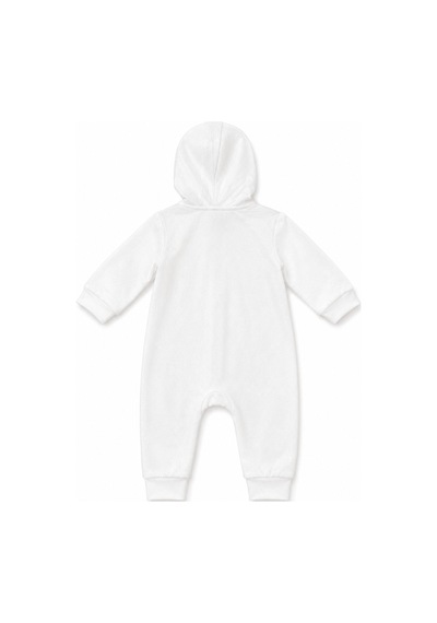 Babyhola Kız Bebek Işıltılı Kumaş Detaylı Kapüşonlu Tulum 14002 Ekru
