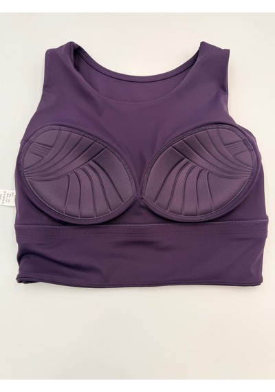 Sculpt Spor Sütyeni Yüksek Destek Toparlayıcı Fitness Yoga Spor Bra Mor