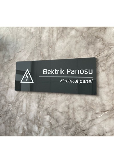 Pleksi Elektrik Panosu Uyarı Levhası