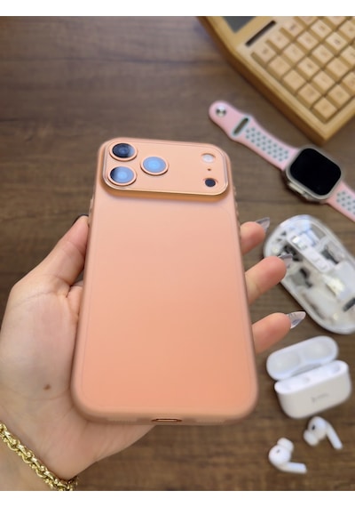 Apple iPhone 17 Pro Max Uyumlu Süper İnce Mat Ultra Thin Silikon Kılıf Çöl