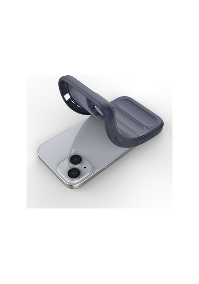 Vendas Apple iPhone Uyumlu  15 Kılıf Esnek Tpu Oyuklu Arka Yüzey Zore Etnik Silikon Kapak + Hayalet Ekran Koruyucu Lacivert