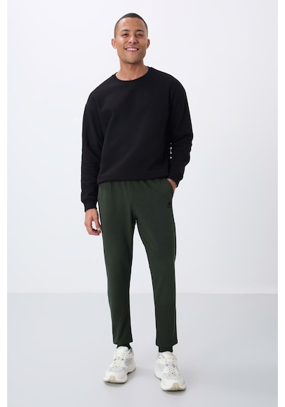 Tommy Life Haki Klasik Cepli Standart Kalıp Manşetli Erkek Eşofman Alt - 84652 Haki
