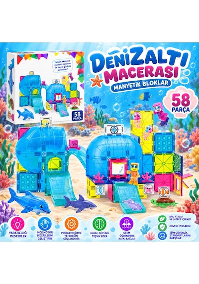 Undersea Adventure Manyetik Bloklar 58 Parça