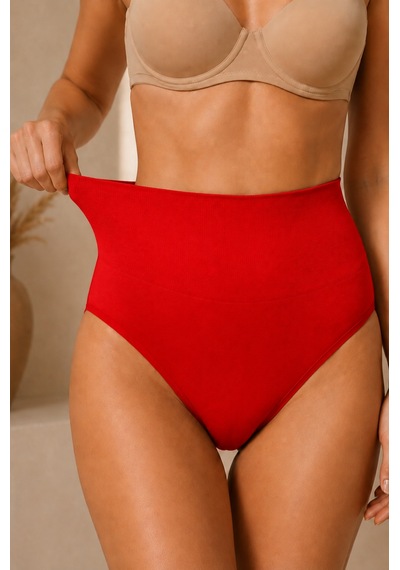 Fit Women Kadın Yüksek Bel Esnek 3 Lü Külot Kırmızı
