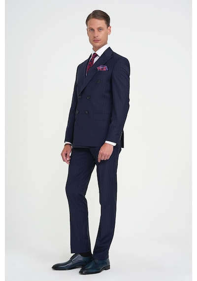 Efor Slim Fit Çift Yırtmaç Çizgili Kruvaze Klasik Lacivert Takım Elbise Tk 925 Lacivert Efor Slim Fit Çift Yırtmaç Çizgili Kruvaze Klasik Lacivert Takım Elbise Tk 925 Lacivert