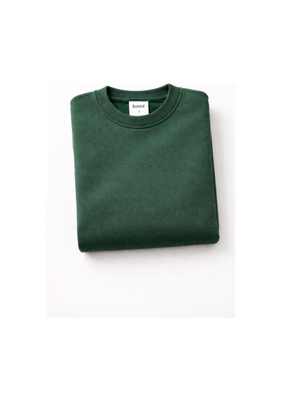 Basic Bisiklet Yaka Relaxed Regular Erkek Sweatshirt - 7556 Yeşil