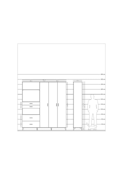 Hyperion Dolap 12 Raflı 4 Çekmeceli Tek Askılı 220x44x243 Çam-çam/antrasit Çok Renkli Hyperion Dolap 12 Raflı 4 Çekmeceli Tek Askılı 220x44x243 Çam-çam/antrasit Çok Renkli