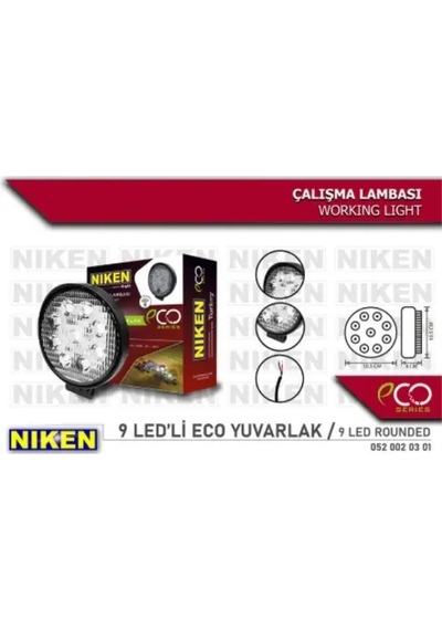 Calısma Lambası 9 Ledlı Yuvarlak Eco Serı 27-22w 12v 24v