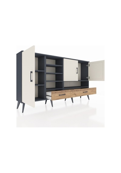 Arges Konsol 8 Raflı 2 Çekmeceli 3 Kapaklı 176x30x99 Antrasit-aytaşı/çam Aytası/atlas Çam - Antrasıt Arges Konsol 8 Raflı 2 Çekmeceli 3 Kapaklı 176x30x99 Antrasit-aytaşı/çam Aytası/atlas Çam - Antrasıt