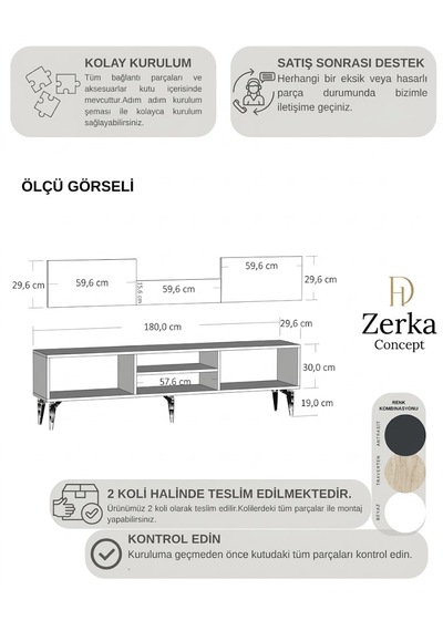 Rovelli Kapaklı, Raflı Pleksi Lazer Desen Tv Sehpası Tv Ünitesi Beyaz - Gümüş