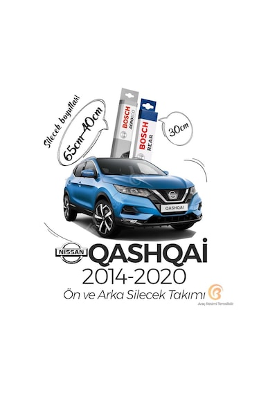 Bosch Aeroeco Nissan Qashqai 2014 - 2020 Ön ve Arka Silecek Seti