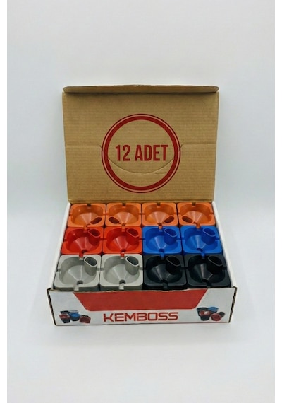 Araç İçi Çakmaklıklı Küllük 12 Adet Toptan Oto Küllük Seti 9x8 Cm