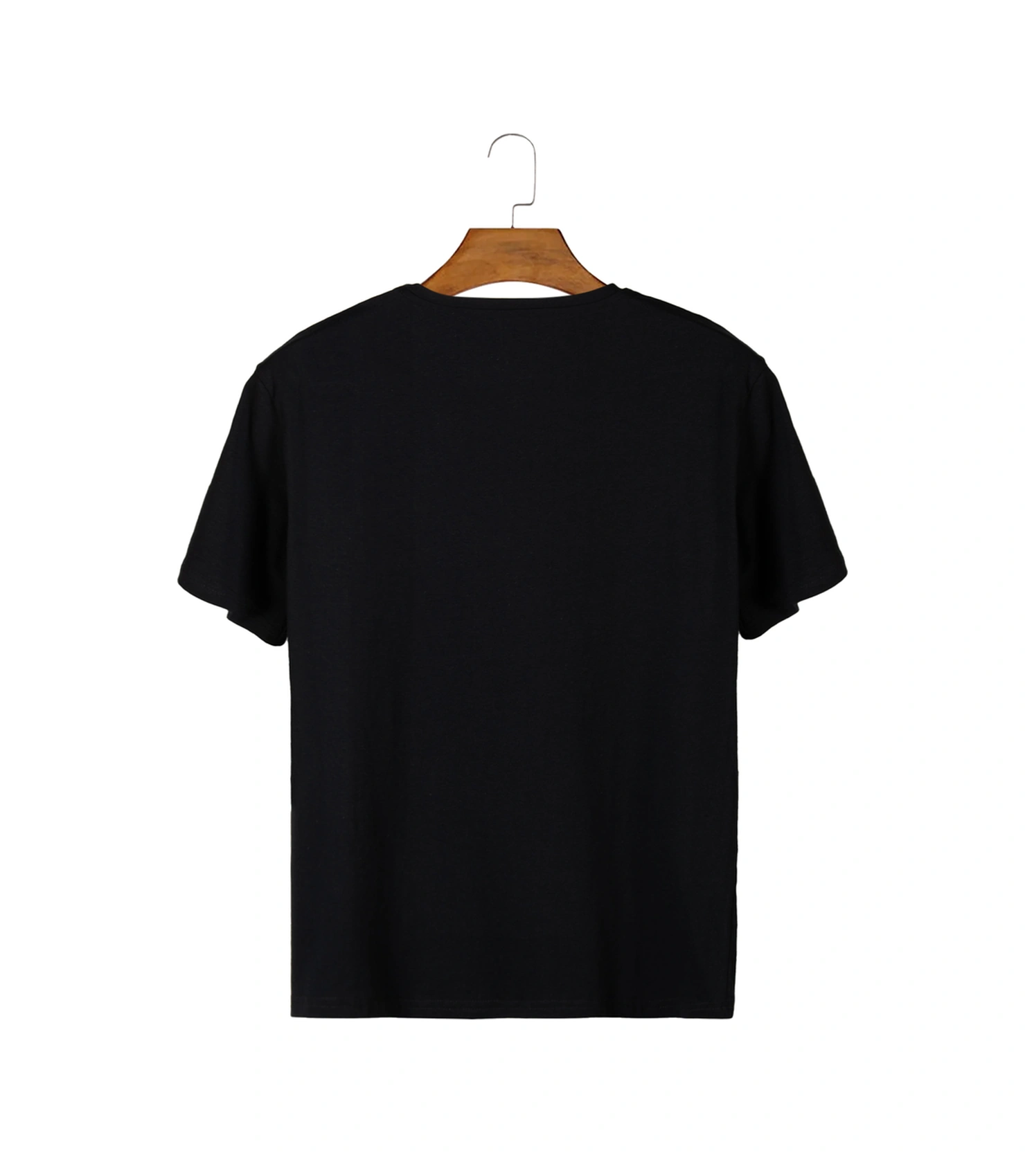 Unisex Siyah Önü Veaven Baskılı Bisiklet Yaka Oversize Kalıp Basic Pamuklu T-shirt Siyah1