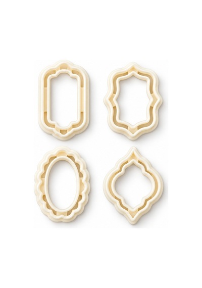 4'lü Dantel Çerçeve Polimer Kil Kesici Kalıp Seti Lace Frame Clay Cutters