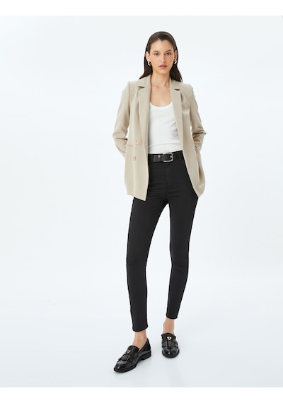 Koton Yüksek Bel Skinny Fit Dar Paça Düğmeli Kot Pantolon - Skinny Fit Jean Siyah 5sal40002mw Siyah Koton Yüksek Bel Skinny Fit Dar Paça Düğmeli Kot Pantolon - Skinny Fit Jean Siyah 5sal40002mw Siyah