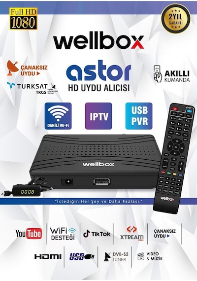Dahili Wi-fi Özellikli 2024 Model Çanaklı Çanaksız İp Full Hd Uydu Alıcısı