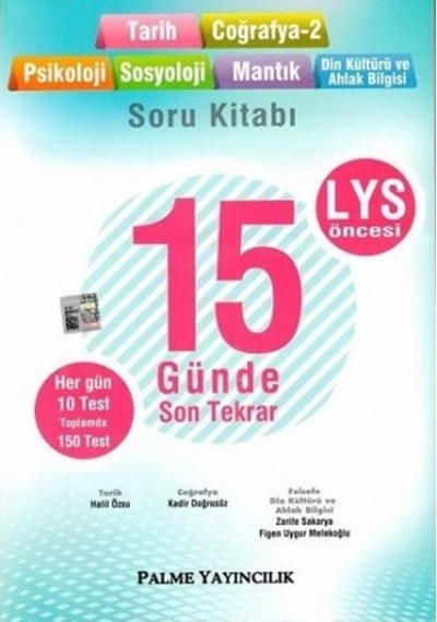 15 Günde Son Tekrar Tarih-Coğrafya-Psikoloji-Sosyoloji-Mantık-Din