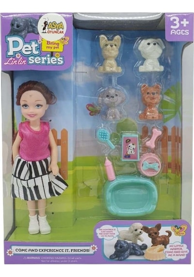 Pet Shop - Bebekli Köpek Bakım Seti - 7722-3 - Esmer