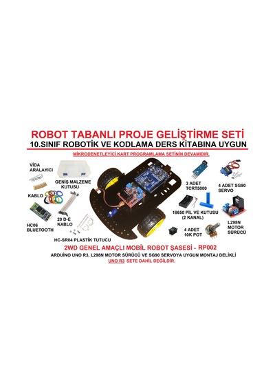 Devredünyası-Robot Tabanlı Proje Geliştirme Seti - Arduino Robotik Kodlama