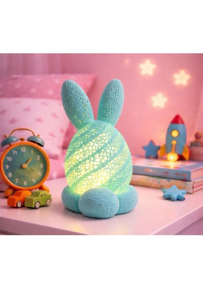 Tavşan Tealight Mumluk Dekoratif Tavşan Obje Renkli Tavşanlar Mum Hediyeli Paskalya Figür Pembe