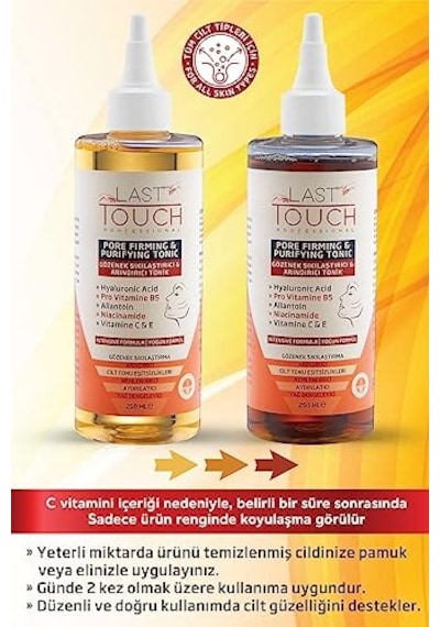 Last Touch Gözenek Sıkılaştırıcı Arındırıcı Ve Akne Karşıtı Tonik 250 Ml Hyaluronik Asit+c Vitamini