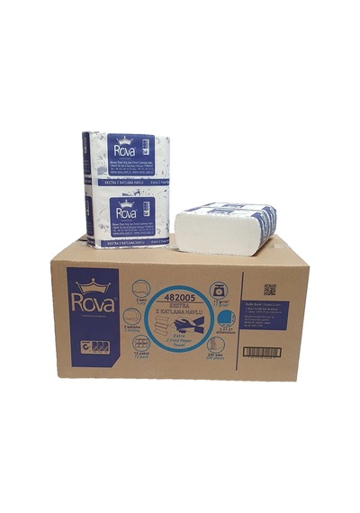 Rova Z Katlama Kağıt Havlu 21x21 Cm 200'lü 1 Koli 12 Paket