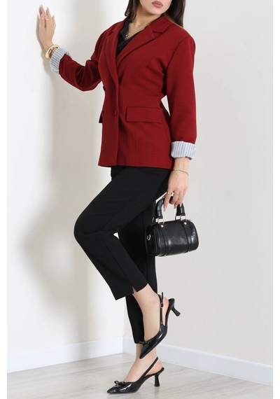 Modi Blazer Ceket Bordo - 8797.179. Açık Bordo