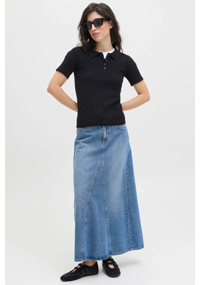 Jack & Jones Jjxx Kadın Polo Triko Tişört SIYAH