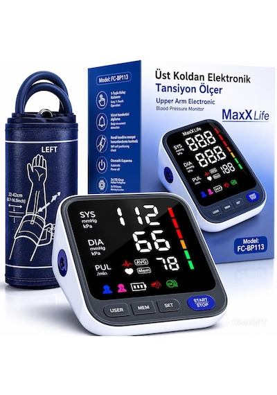 Maxx Life Üst Koldan Dijital Tansiyon Aleti Büyük Ekran Hafızalı Fc-bp113