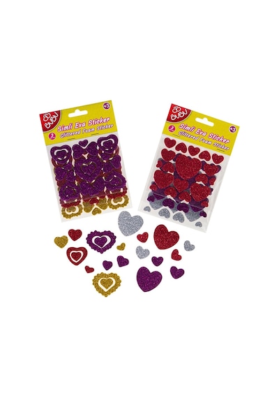 Bu-bu Simli Eva Sticker 3 Parça 24 Lü Pvc Bubu00086 Çok Renkli