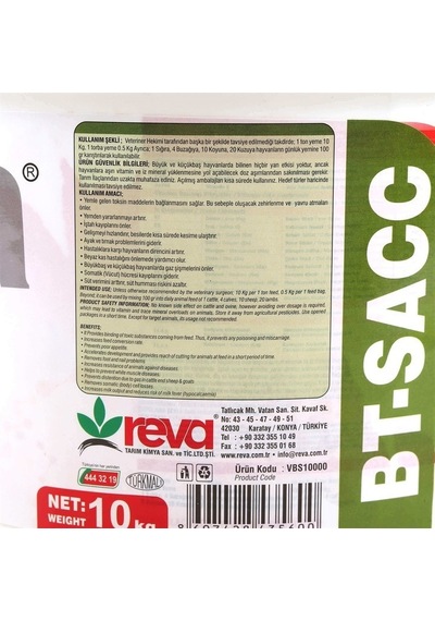 Vetasupra Bt-sacc Canlı Maya Alaşımlı Vitamin-mineral İçerikli Hayvan Yem Katkı - 10 Kg Kraft Paket