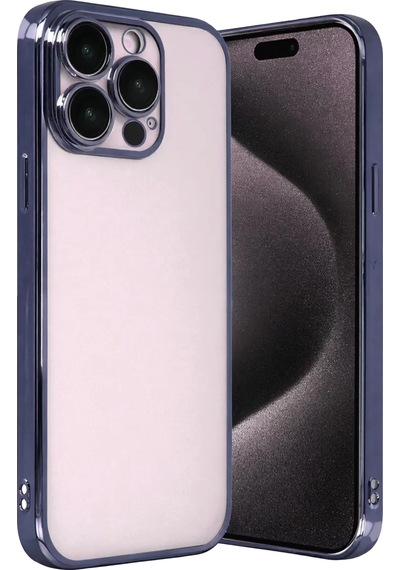 Newface Apple İphone 15 Pro Max Razer Lensli Silikon - Lacivert