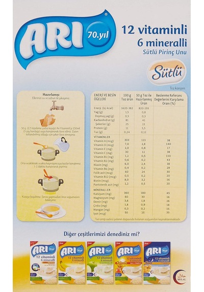 Mama 12 Vitaminli 6 Mineralli Sütlü Pirinçli,200 Gr
