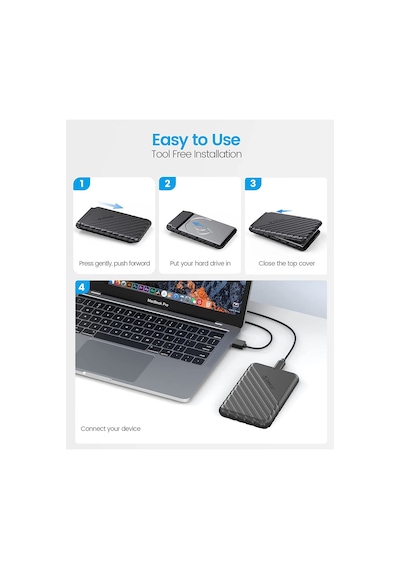 Orico USB 3.0 Micro B 2.5” inch SATA SSD Hard Disk Kutusu Siyah