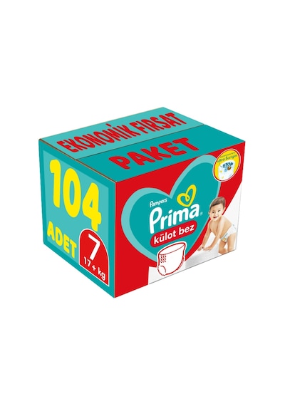 Prima Pampers Külot Bebek Bezi 7 Beden 2Xlarge Ekonomik Fırsat Paketi 104 Adet 2'li